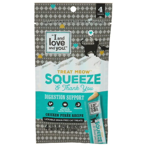 I And Love And You Chicken Puree Digestion Support Lickable Cat Treats 4 Pack