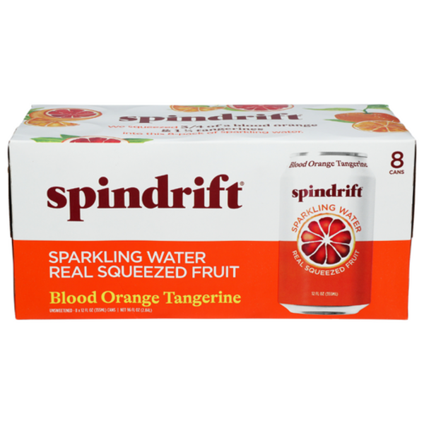Spindrift Sparkling Water & Real Squeezed Blood Orange Tangerine 8 Pack