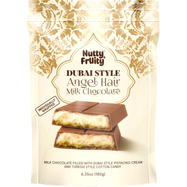 Nutty & Fruity Dubai Style Angel Hair Individually Wrapped Milk Chocolate
