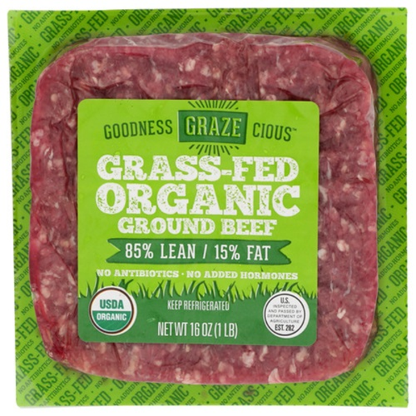 Goodness Grazecious Organic Grass-Fed 85% Lean Fresh Ground Beef